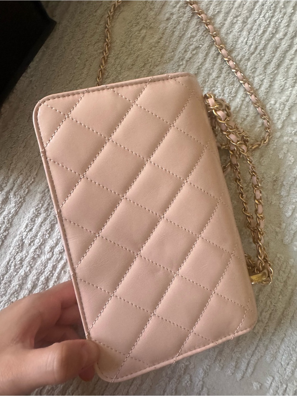 CHANEL Pink Quilted Mini Flap Bag with Gold Chain - Picture 6 of 11